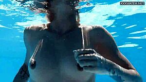 beautiful blonde zazie skymm swims nude