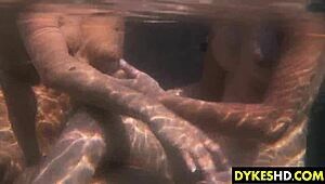 nubile teen drowns in lesbian pussy