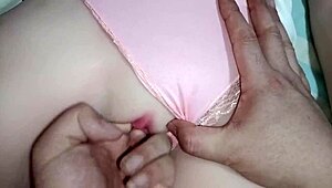 Touching girlfriend's private spots for intense orgasm vibes