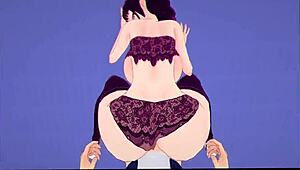 Raiden Shogun delivers explosive blowjob in hentai pmv