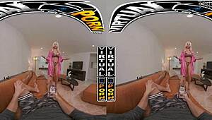 Virtual reality sex video with a busty blonde MILF