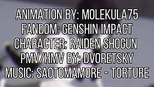 Raiden Shogun delivers explosive blowjob in hentai pmv