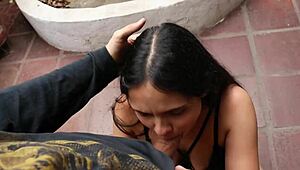 Boss fiercely fucks employee on balcony