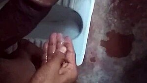 Handsome Pintu relaxes in the toilet room