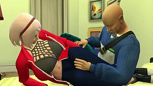 Wow! Maestro Roshi Meets Sakura and Fixes Her PC, Then Pounds Her Latina Ass Hard in Room!