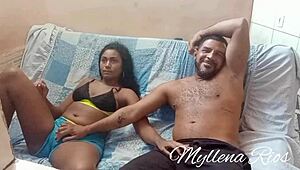 Uncle Drives Niece Crazy with Sucking and Sex on Sofa After Lunch - Leo Ogro