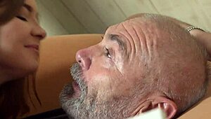 Sexy summer threesome surprise for old young couple