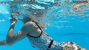beautiful blonde zazie skymm swims nude