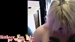 Tattooed milf escort relaxes on kitchen floor