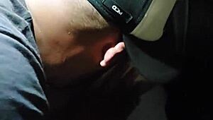 Amateur gay couple fucks in car