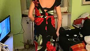 Shemale Ecaterina Intensely Pisses Into The Glass