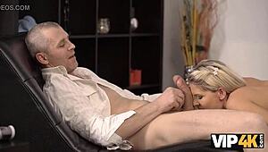 young vip4k girl gets her pussy worked by older stepfather