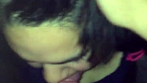 Teen slut gives cock a blowjob on the beach