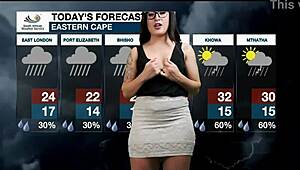 Weather Girl Intensely Masturbates Wet Pussy, Losing Mind Over Tight Ass and Big Butt