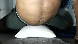 Muscular Bodybuilder Desperately Humps Pillow, Craving Big Black Cock