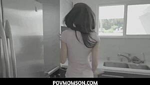 loving stepmom gia vendetti seduces young 18+ stepson with big cock in kitchen