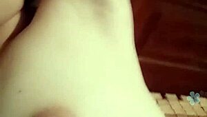 Girl masturbates solo with pussy and tits exposed