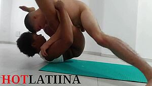I fucked my girlfriend's Latina friend Lauren before yoga in Medellin, Colombia, with creampie
