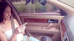 My best friend says, 'suck my dick,' so we stop on the highway for oral service