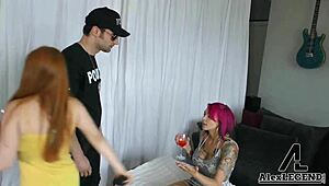 Policeman Alex Legend Interacts With Anna Bell Peaks In Intense Scene