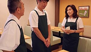 Wow! Chiyoko Kawabata, 70, Craves Young Stud's Seed at Diner!