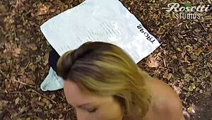 Hey, wanna join my forest walk for a hot blowjob?