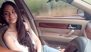 My best friend says, 'suck my dick,' so we stop on the highway for oral service