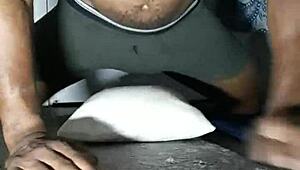 Muscular Bodybuilder Desperately Humps Pillow, Craving Big Black Cock