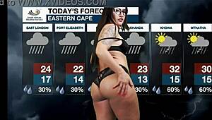 Weather Girl Intensely Masturbates Wet Pussy, Losing Mind Over Tight Ass and Big Butt