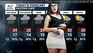 Weather Girl Intensely Masturbates Wet Pussy, Losing Mind Over Tight Ass and Big Butt
