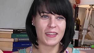 Marie teases her shaved pussy with toys inside and out