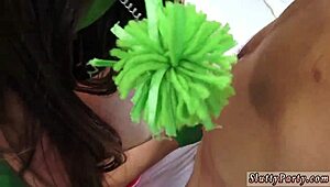 Cute teen engages in glory hole fuck with pierced boobs