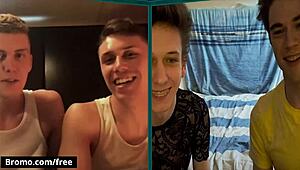 oh man, jacob jones, isaac jake, and joshua storm are keepin' up their gay sex workout with fingering, blowjob, and anal at home, bromo style