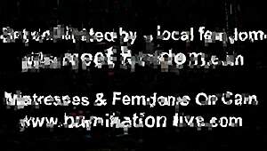 she humiliates and punishes the bound slave