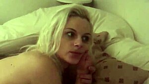 Blonde Petite Slut Deepthroats in Dorm Roommate's Bed