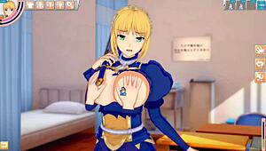 Fate grand order altria pendragon gets big tits rubbed in 3d hentai animation