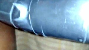 Amateur wife pegs her hubby with homemade toy