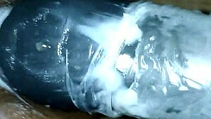 My wife surprises me with a homemade dildo for some amateur pegging fun in our bedroom.