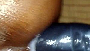 My wife surprises me with a homemade dildo for some amateur pegging fun in our bedroom.