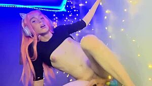 Trans shemale gamer girl Rotten Pumpkin loses bet for wild action