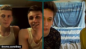 oh man, jacob jones, isaac jake, and joshua storm are keepin' up their gay sex workout with fingering, blowjob, and anal at home, bromo style