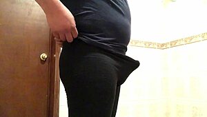 gay cross trying leggings on 😜