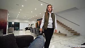 kenzie love gives allen swift a sloppy blowjob to motivate him