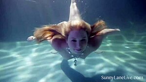 Blonde Mermaid Sucks a Hard Cock in the Shallow Water
