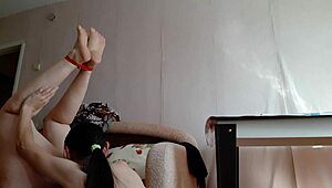 I tied her legs for that intense orgasm, girls flying high 😍