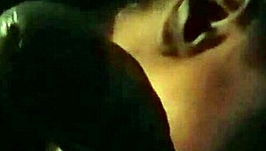 Late night sloppy blowjob from an ebony milf with wild skills in homemade action.