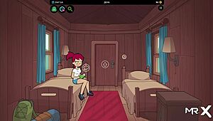 blowjob scene before the show in camppinewood cartoon style