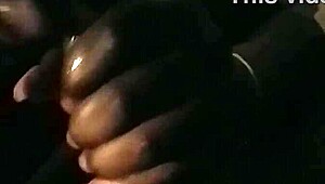 Late night sloppy blowjob from an ebony milf with wild skills in homemade action.