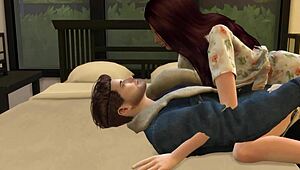 Bored girlfriend says, Suck it good, lucky boyfriend! Her 3D hentai skills shine in Simlish Dzire S2 E2.