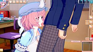 want to see yuyuko from touhou getting her big tits rubbed in this hentai game?